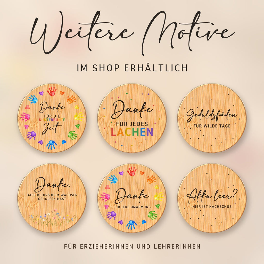 Weitere Spruch-Deckel für Erzieherinnen und Lehrerinnen bei RoxisKreativShop