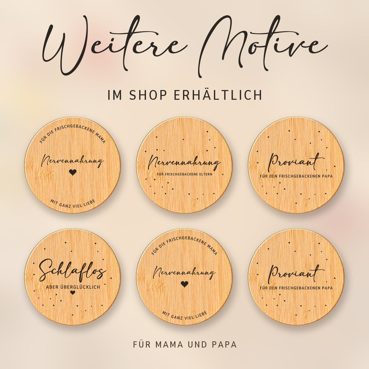 Weitere Spruch-Deckel für Mama und Papa bei RoxisKreativShop
