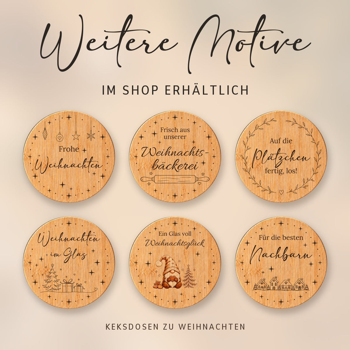 Weitere Motive der Keksdosen zu Weihnachten im Shop