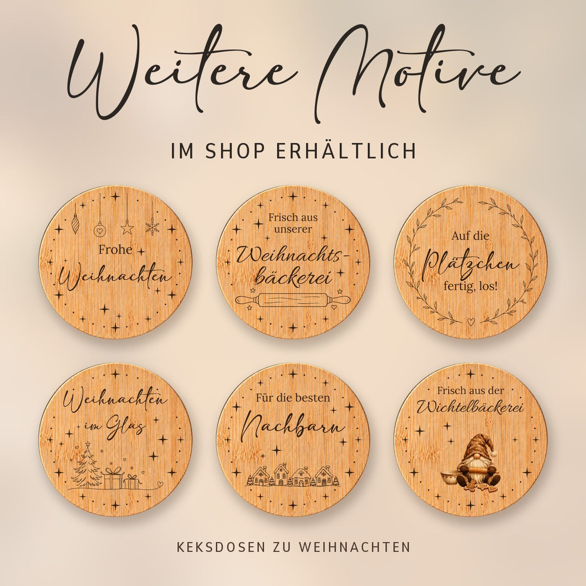 Weitere Motive der Keksdosen zu Weihnachten im Shop