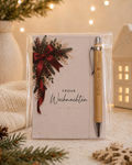 Mitarbeitergeschenk zu Weihnachten mit Karte und Holzkugelschreiber „Kollegin mit Herz“