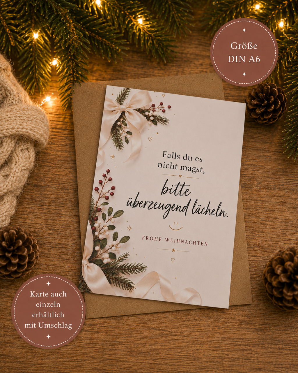 Witziges Wichtelgeschenk – personalisierter Kuli mit Weihnachtskarte