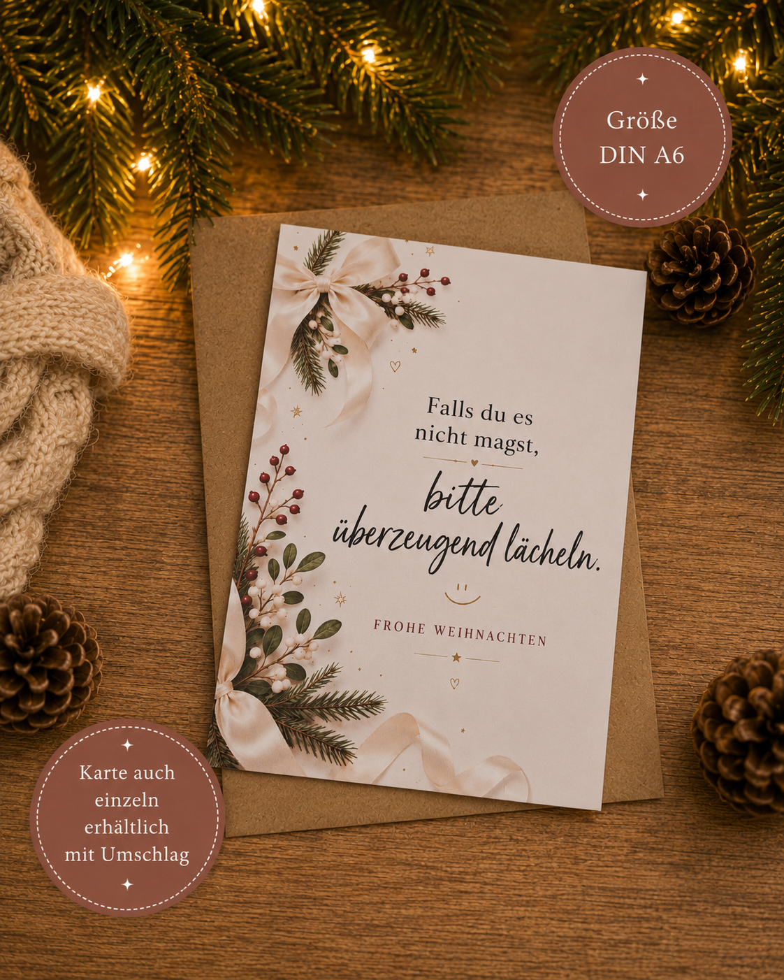 Witziges Wichtelgeschenk – personalisierter Kuli mit Weihnachtskarte
