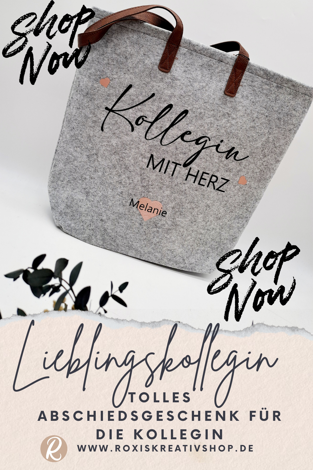 Personalisiertes Abschiedsgeschenk für Kollegin: Filzshopper – Bild 7