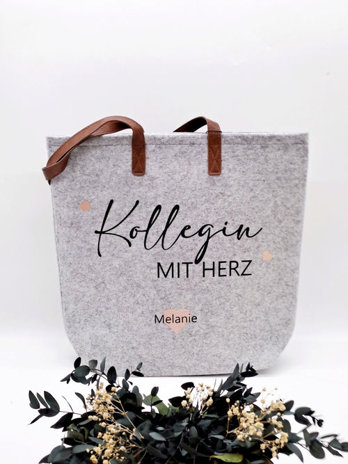 Personalisiertes Abschiedsgeschenk für Kollegin: Filzshopper – Bild 2