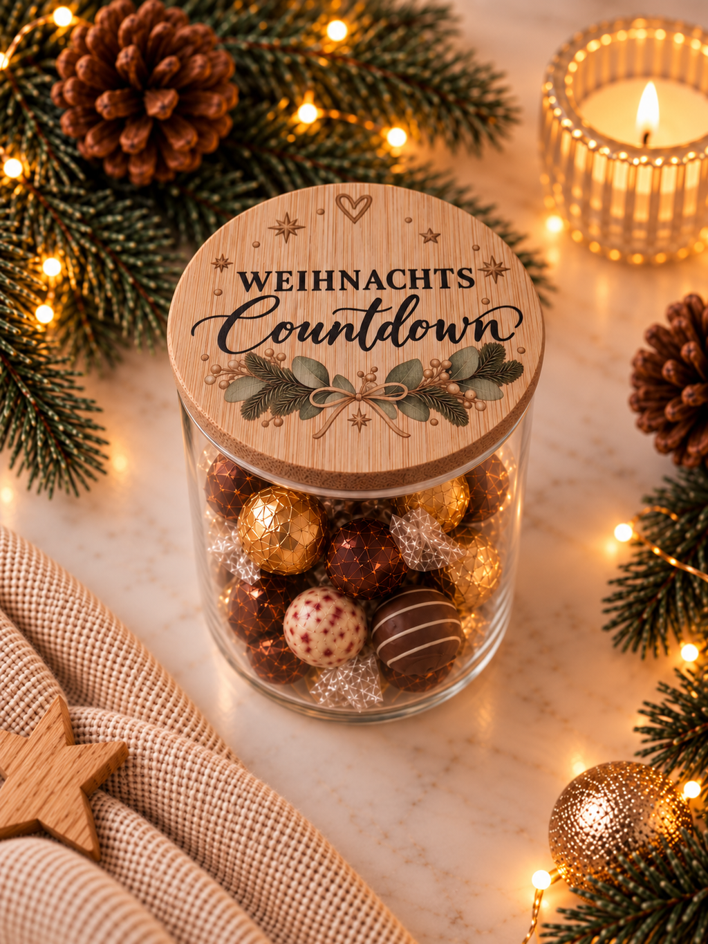 Adventskalender Glas Weihnachts-Countdown
