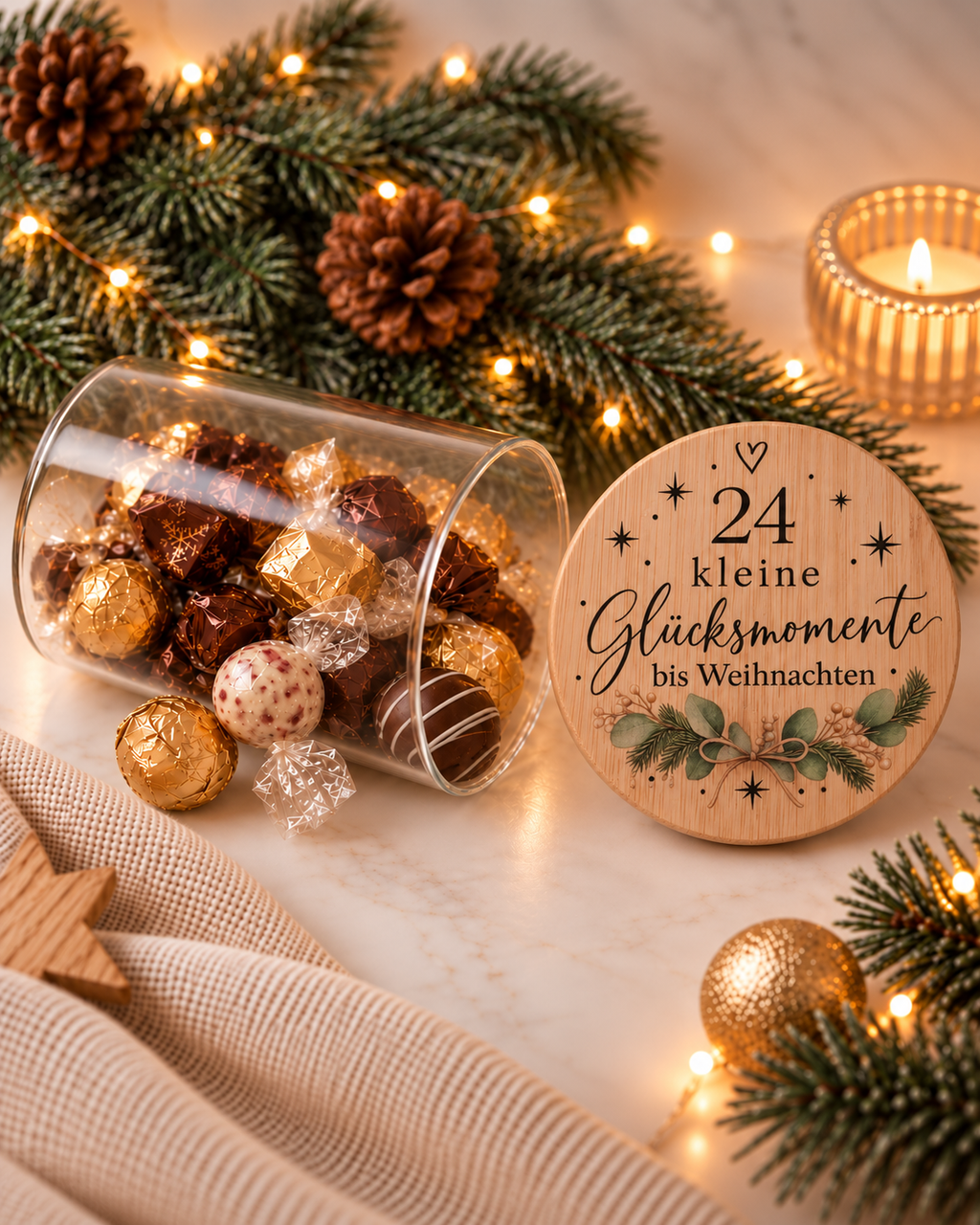 Adventskalender zum Selbstbefüllen im Glas Detail