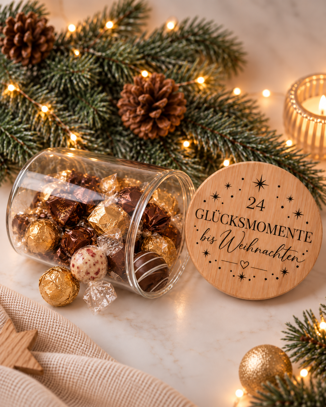Adventskalender Glas als Geschenk für Erwachsene