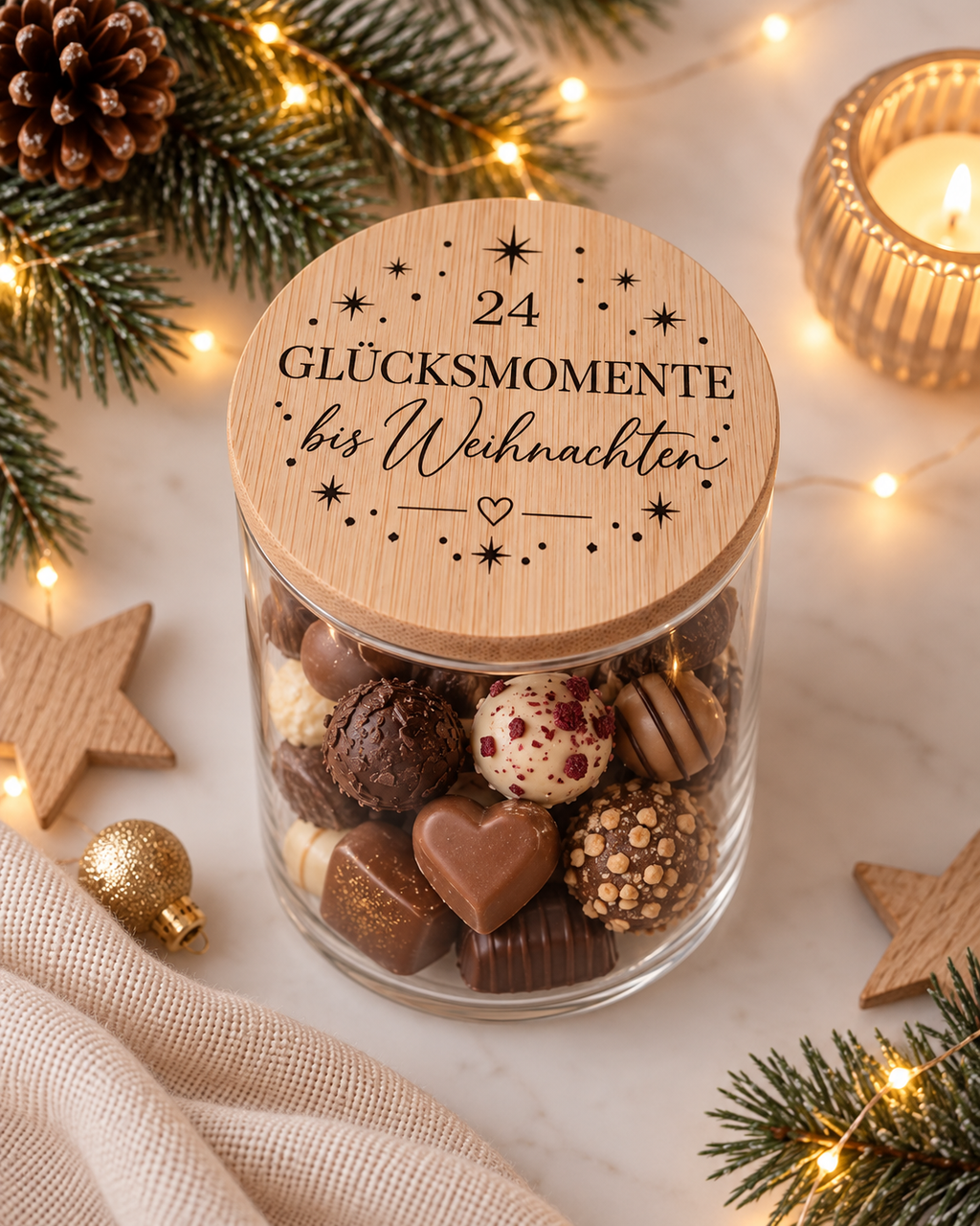 Adventskalender für Erwachsene im Glas zum Selbstbefüllen