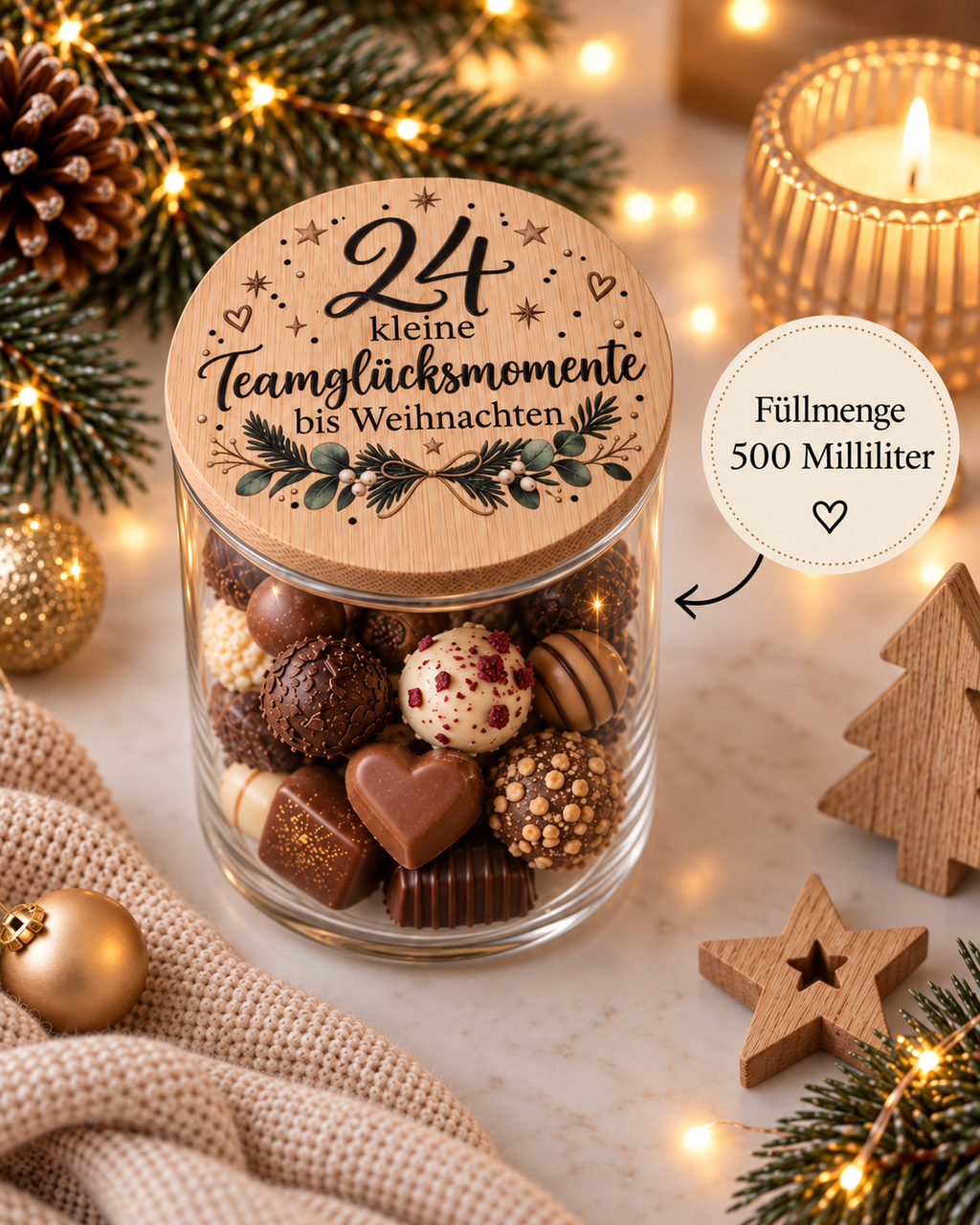 Adventskalender für Mitarbeiter: 24 Teamglücksmomente im Glas