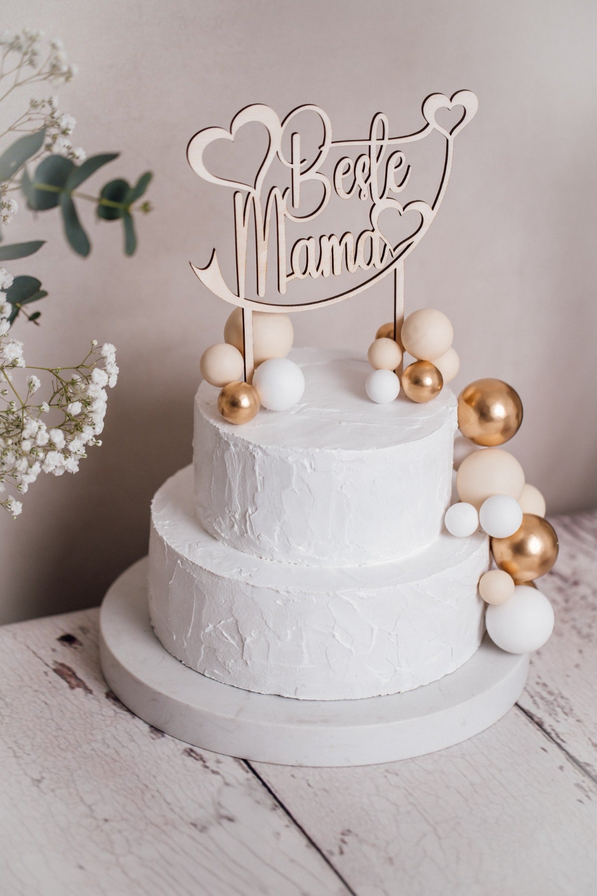 Caketopper Beste Mama aus Holz – Produktbild 2