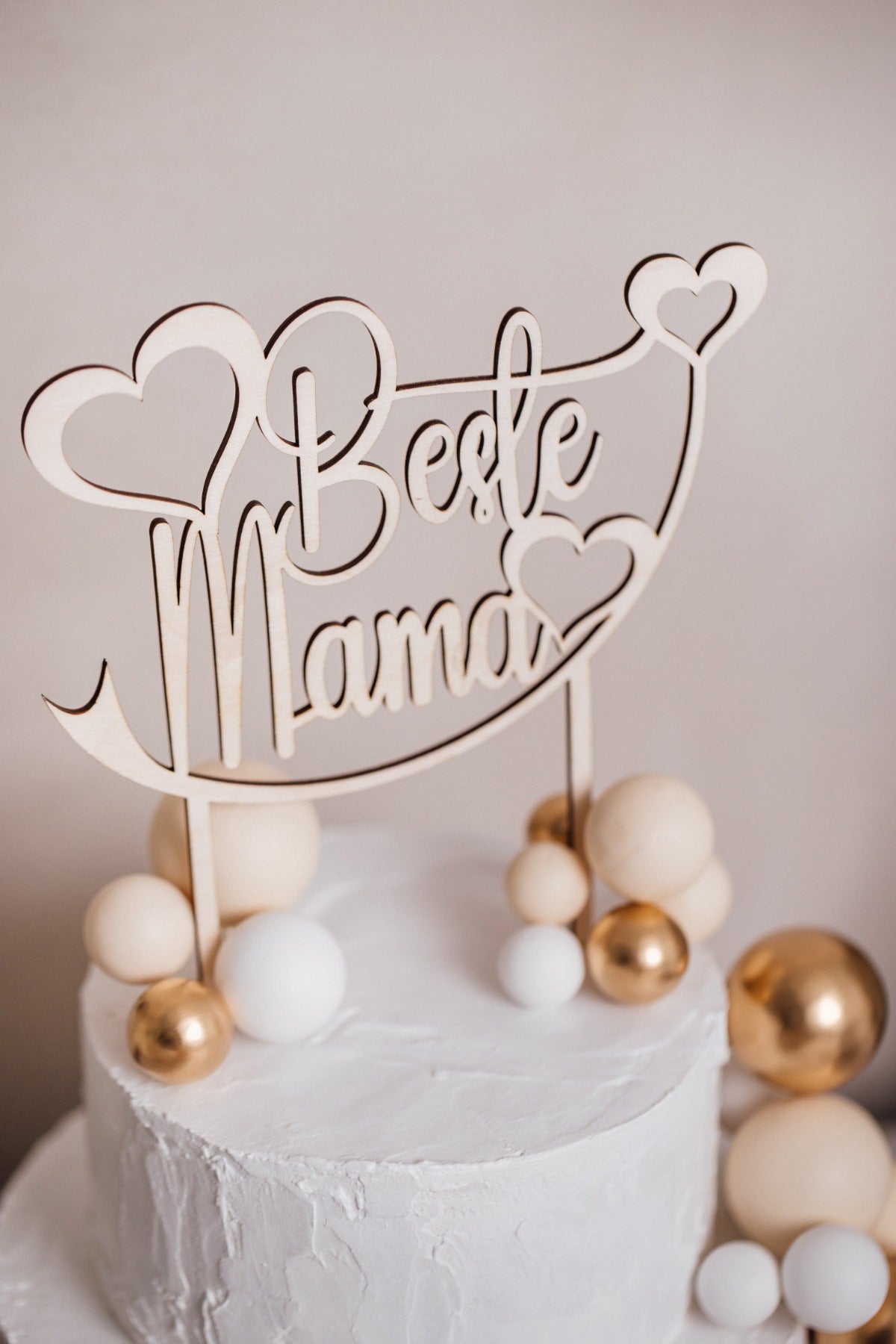 Caketopper Beste Mama aus Holz – Produktbild 1