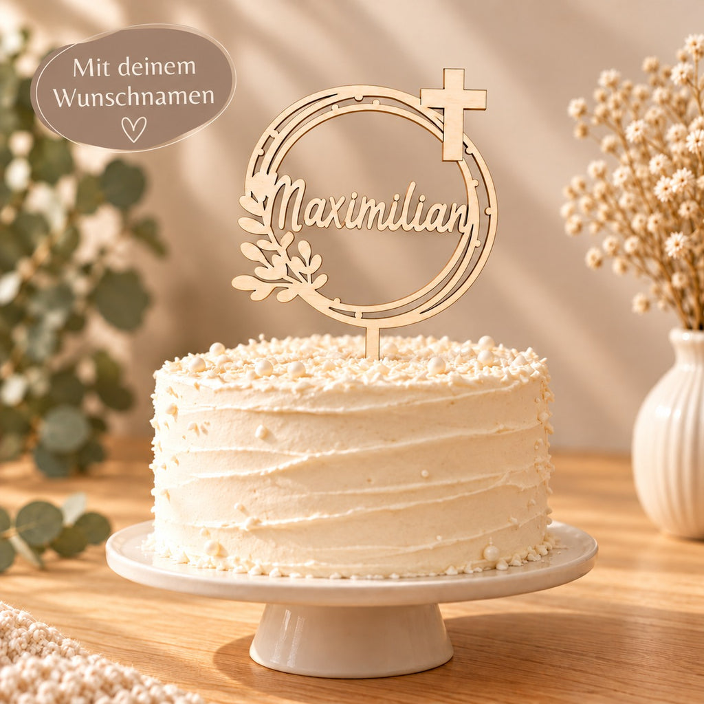 Caketopper Konfirmation mit deinem Wunschnamen auf der Torte