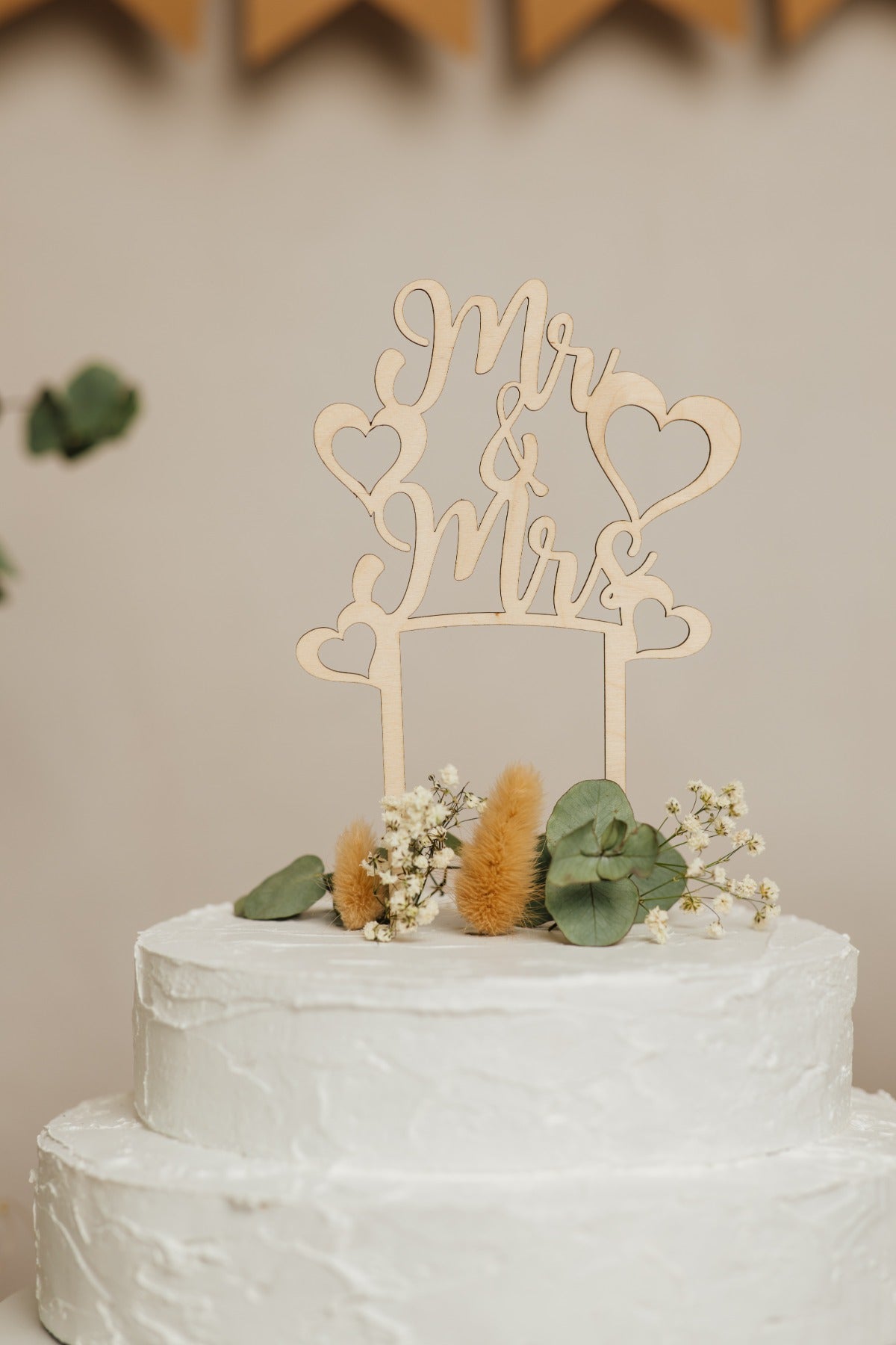 Caketopper Mr & Mrs aus Holz – Produktbild 3
