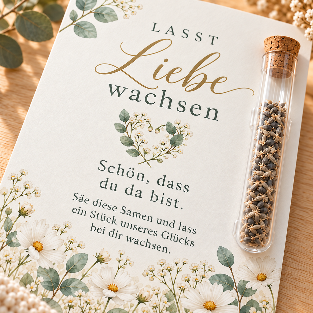 Detail der Karte Lasst Liebe wachsen mit Eukalyptus