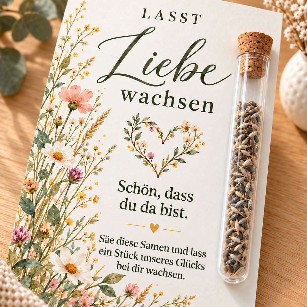 Detail der Karte Lasst Liebe wachsen mit Wildblumen