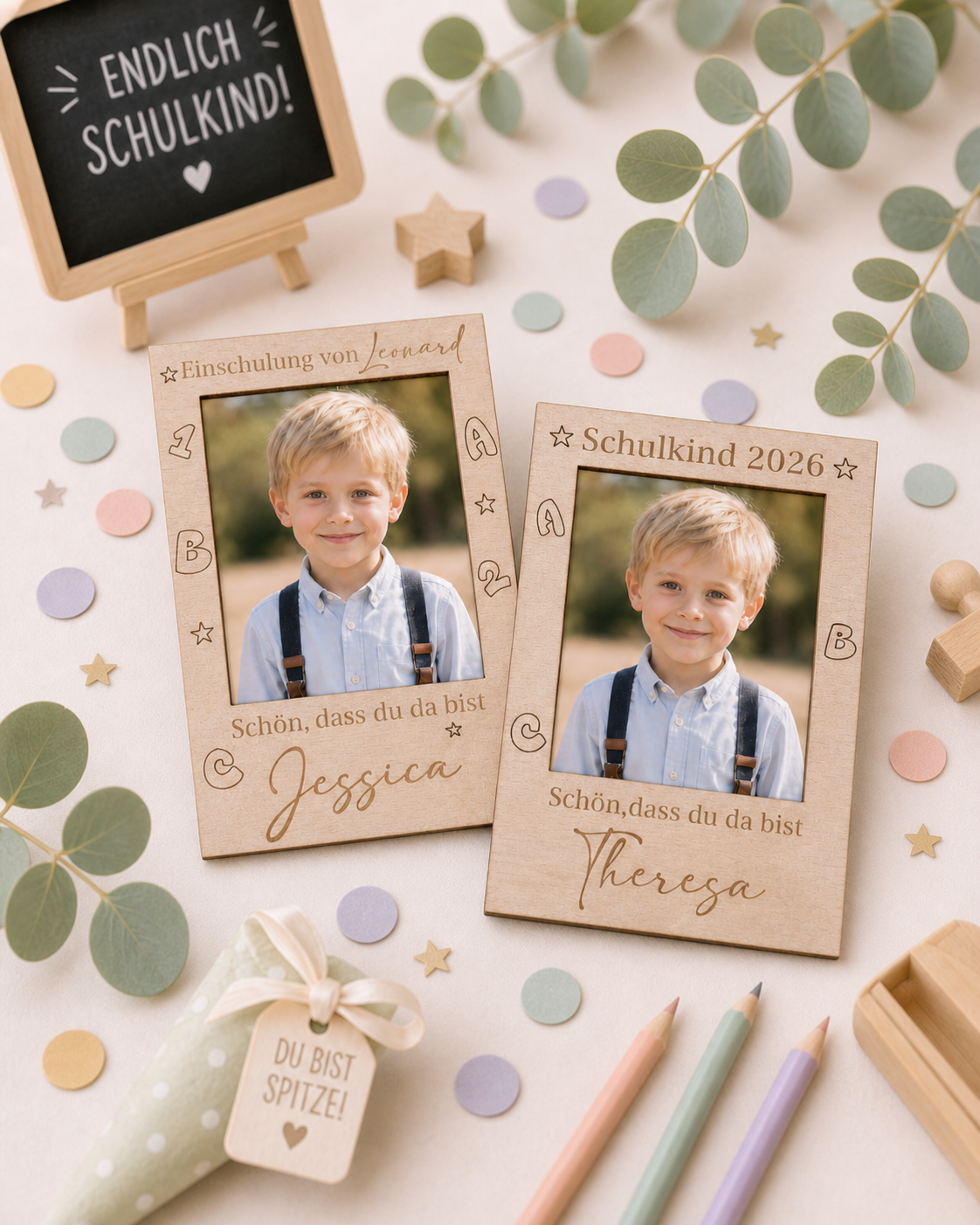 Gastgeschenke zur Einschulung aus Holz mit Foto – Produktbild 2