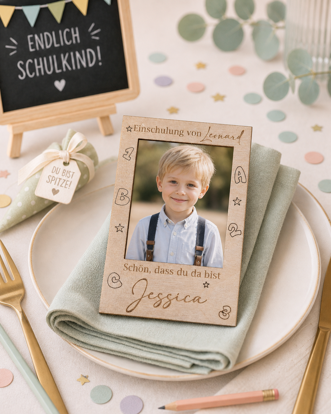 Gastgeschenke zur Einschulung aus Holz mit Foto – Produktbild 5