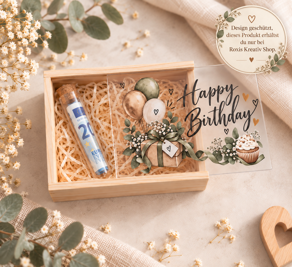 Geldgeschenk Urlaub mit Reagenzglas