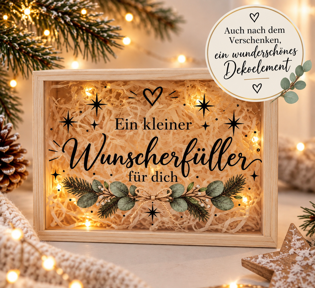 Gutschein zu Weihnachten in Holzkiste verpacken