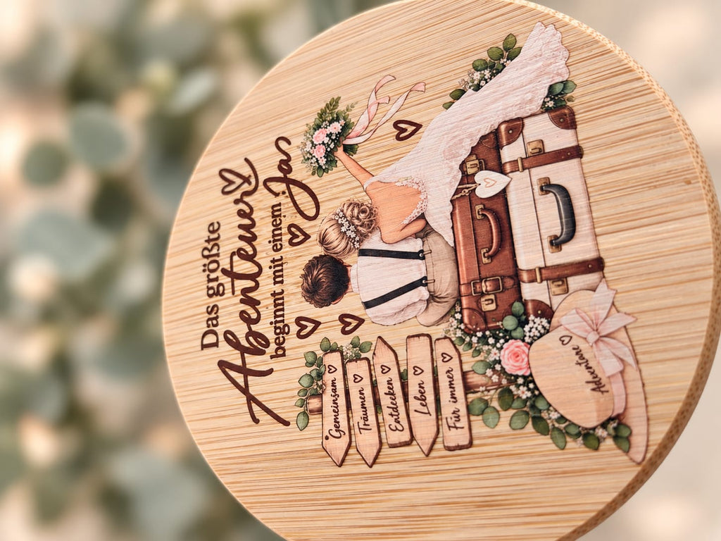 Geld zur Hochzeit originell verschenken im Glas