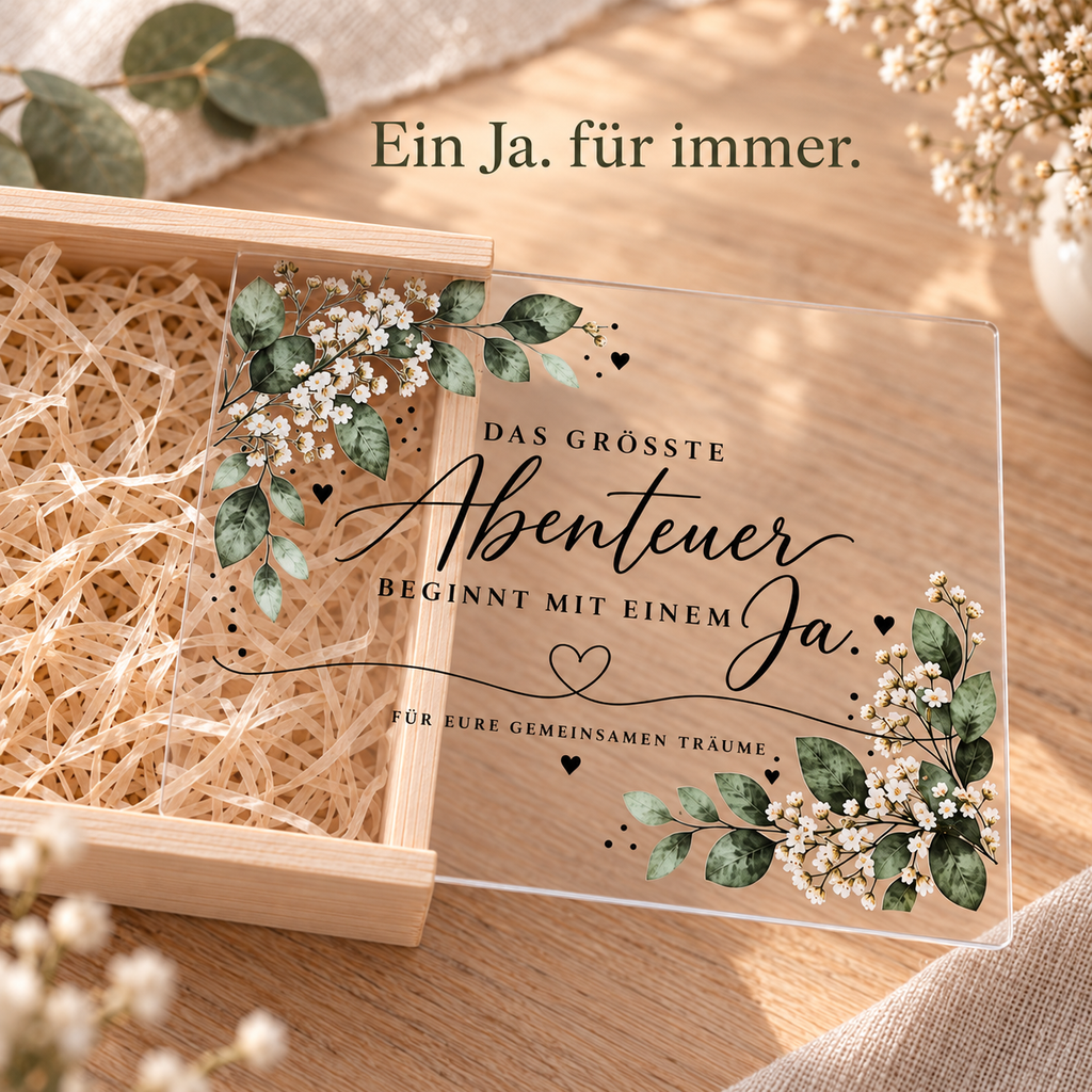 Röhrchen mit Korken für den Geldschein zur Hochzeit