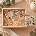 Geldgeschenk zur Hochzeit in Holzbox mit Reagenzglas