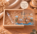 Geldgeschenk zur Taufe in Holzkiste mit Arche Noah und Geldröhrchen