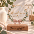 Geschenk für die Lehrerin: Herzenslehrerin-Award aus Acryl mit Holzsockel