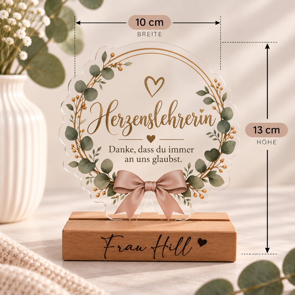 Herzenslehrerin Award personalisiert mit Namen