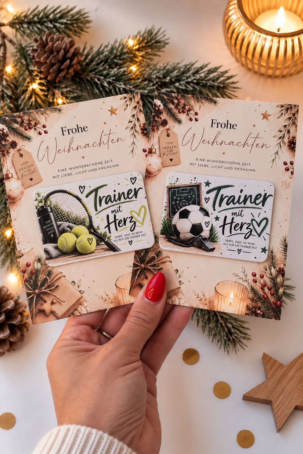 Geschenk für Trainer: A6-Karte mit Magnet Trainer mit Herz