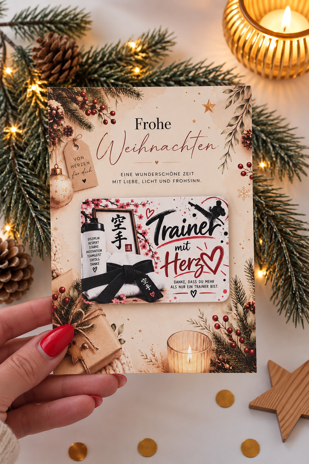 Trainer Geschenk Tennis Karte mit Magnet