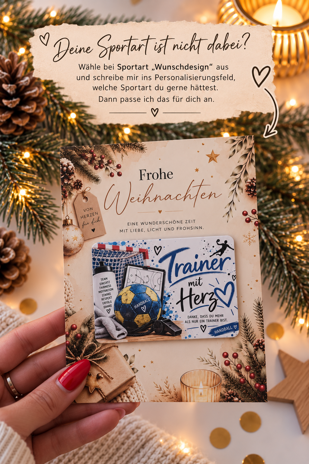 Trainer Geschenk Fußball Karte mit Magnet