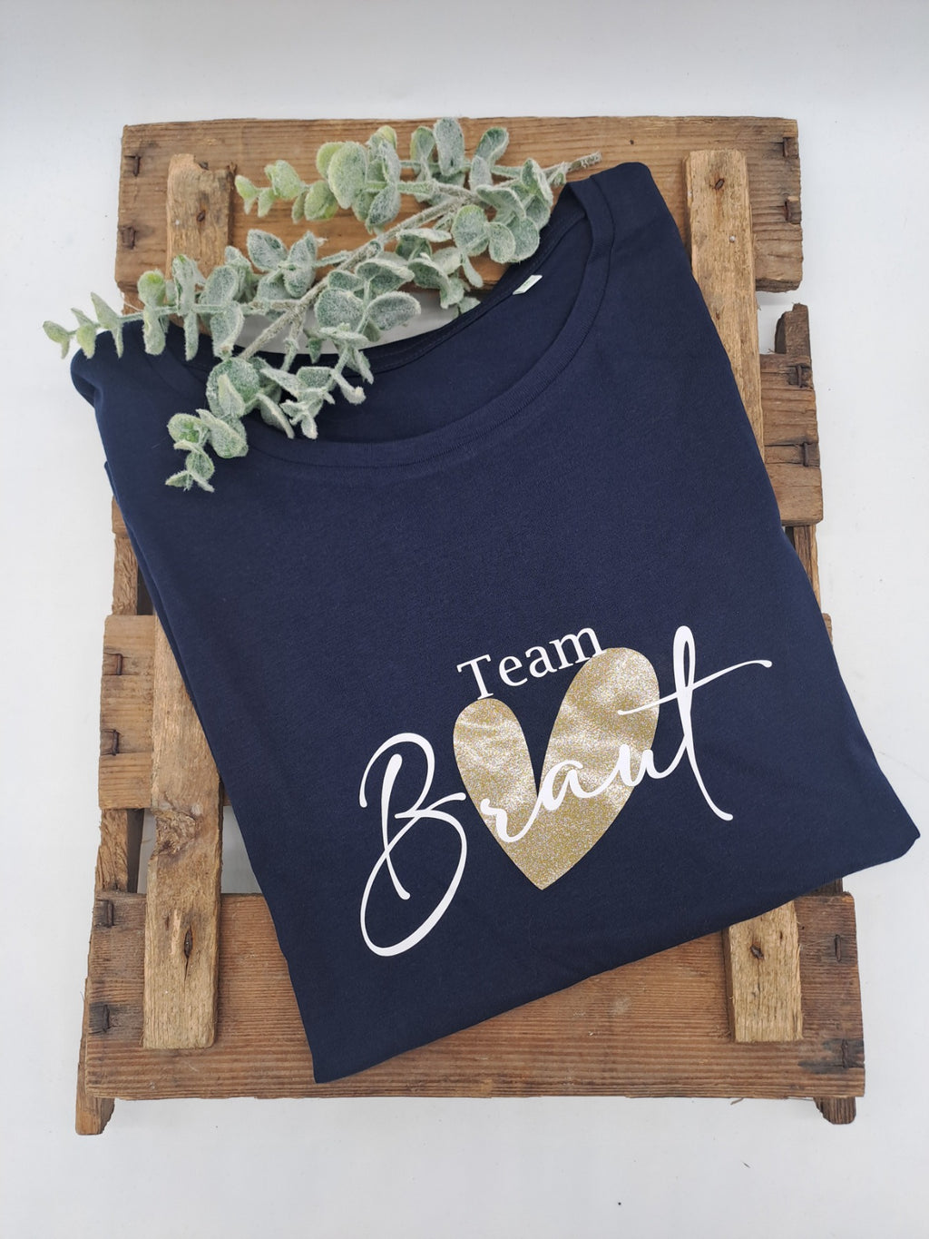 JGA T-Shirt „Team Braut“ mit Glitzerherz