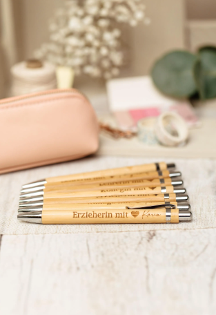 Karte mit personalisiertem Kugelschreiber für Erzieherin – Produktbild 2