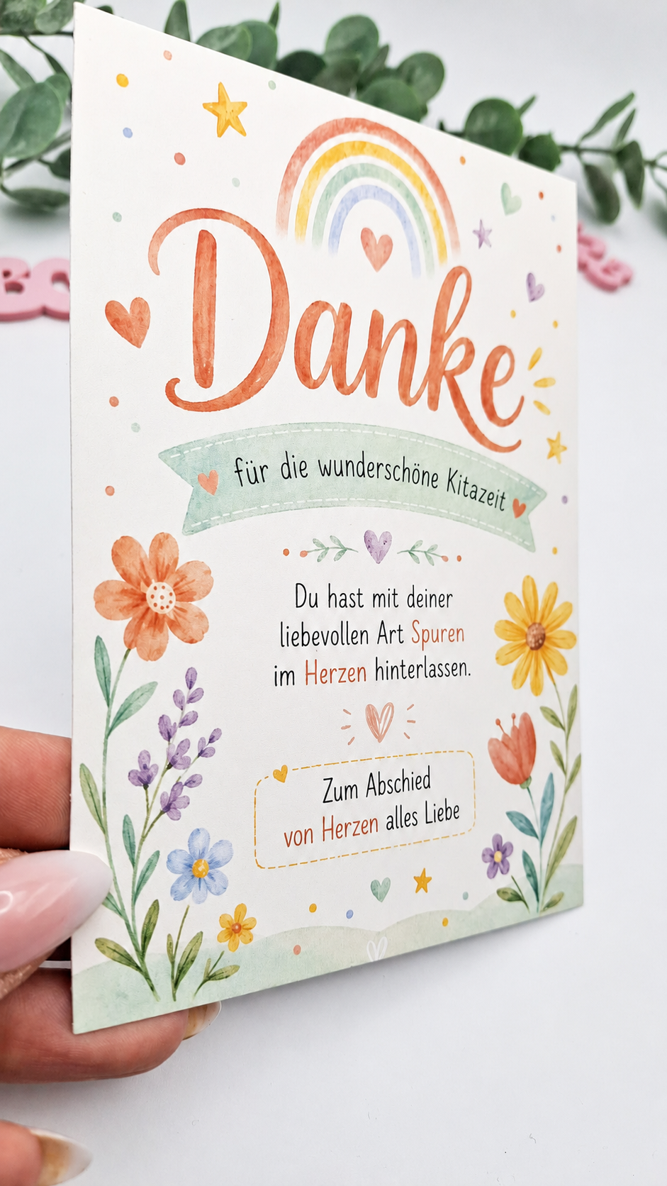 Karte mit personalisiertem Kugelschreiber für Erzieherin – Produktbild 6