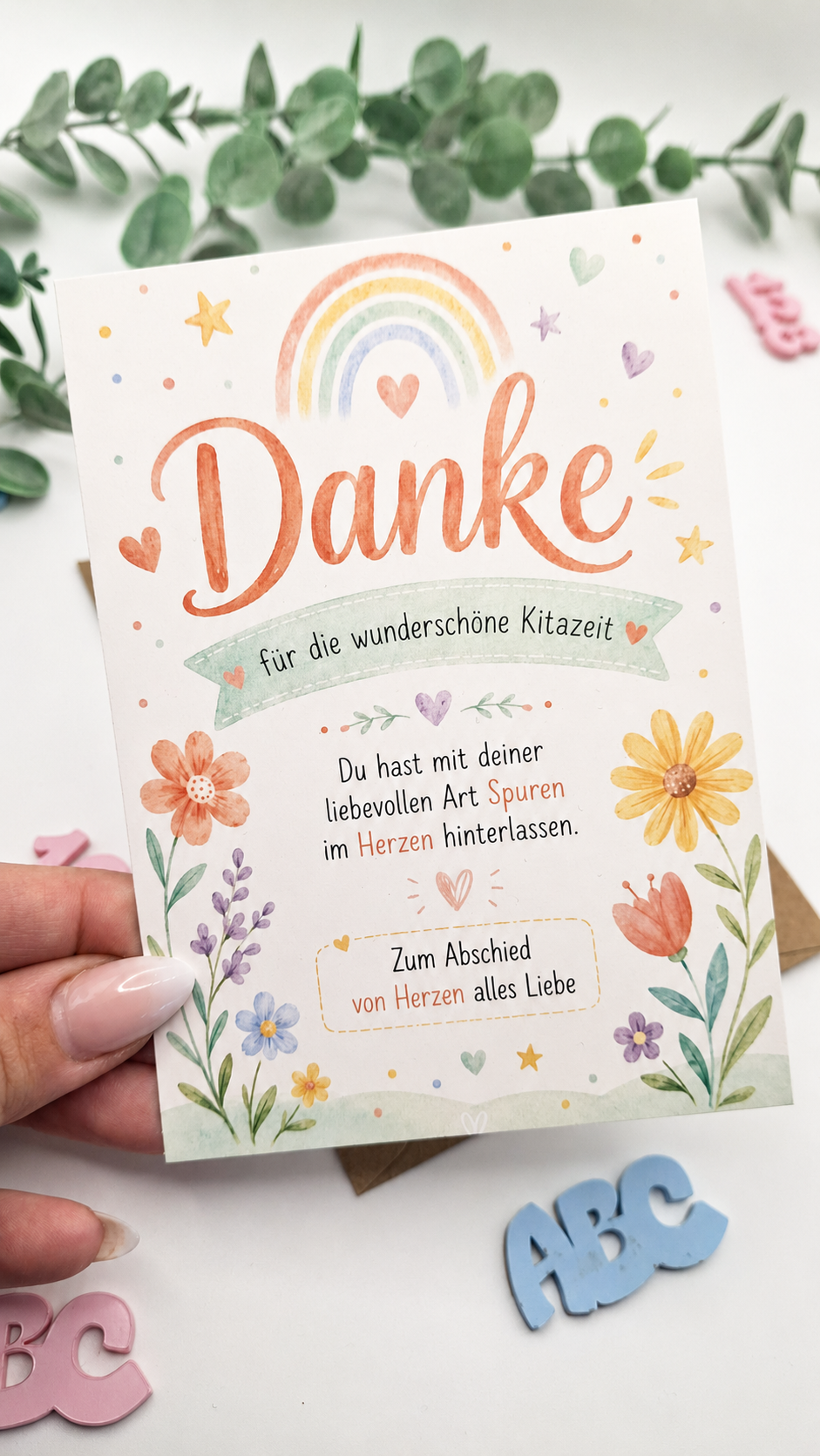 Karte mit personalisiertem Kugelschreiber für Erzieherin – Produktbild 5
