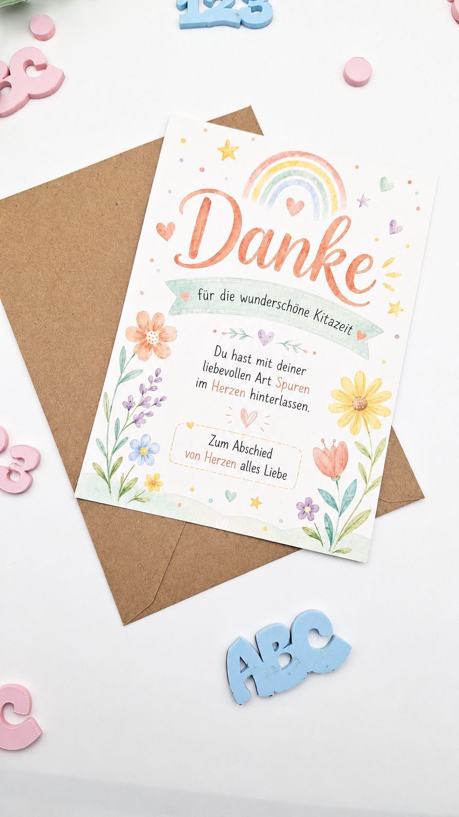 Karte mit personalisiertem Kugelschreiber für Erzieherin – Produktbild 4