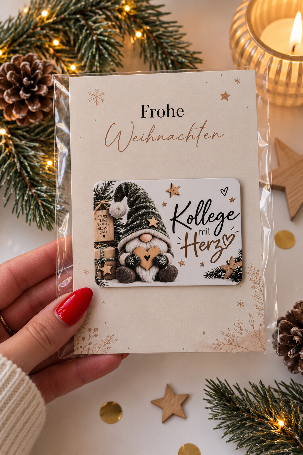 A6-Karte Kollege mit Herz und Magnet