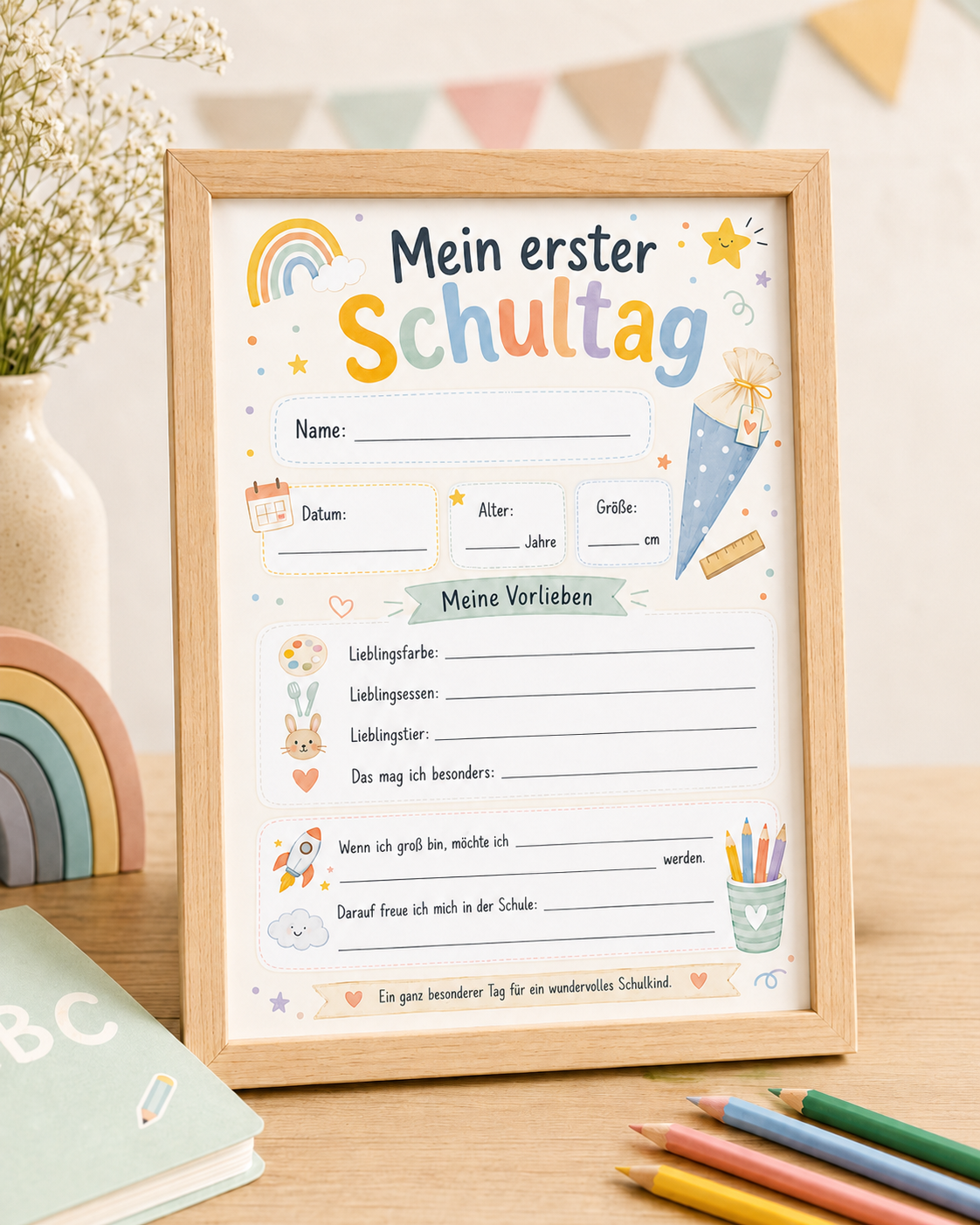 Mein erster Schultag - Einschulungstafel für das Schulkind – Produktbild 3