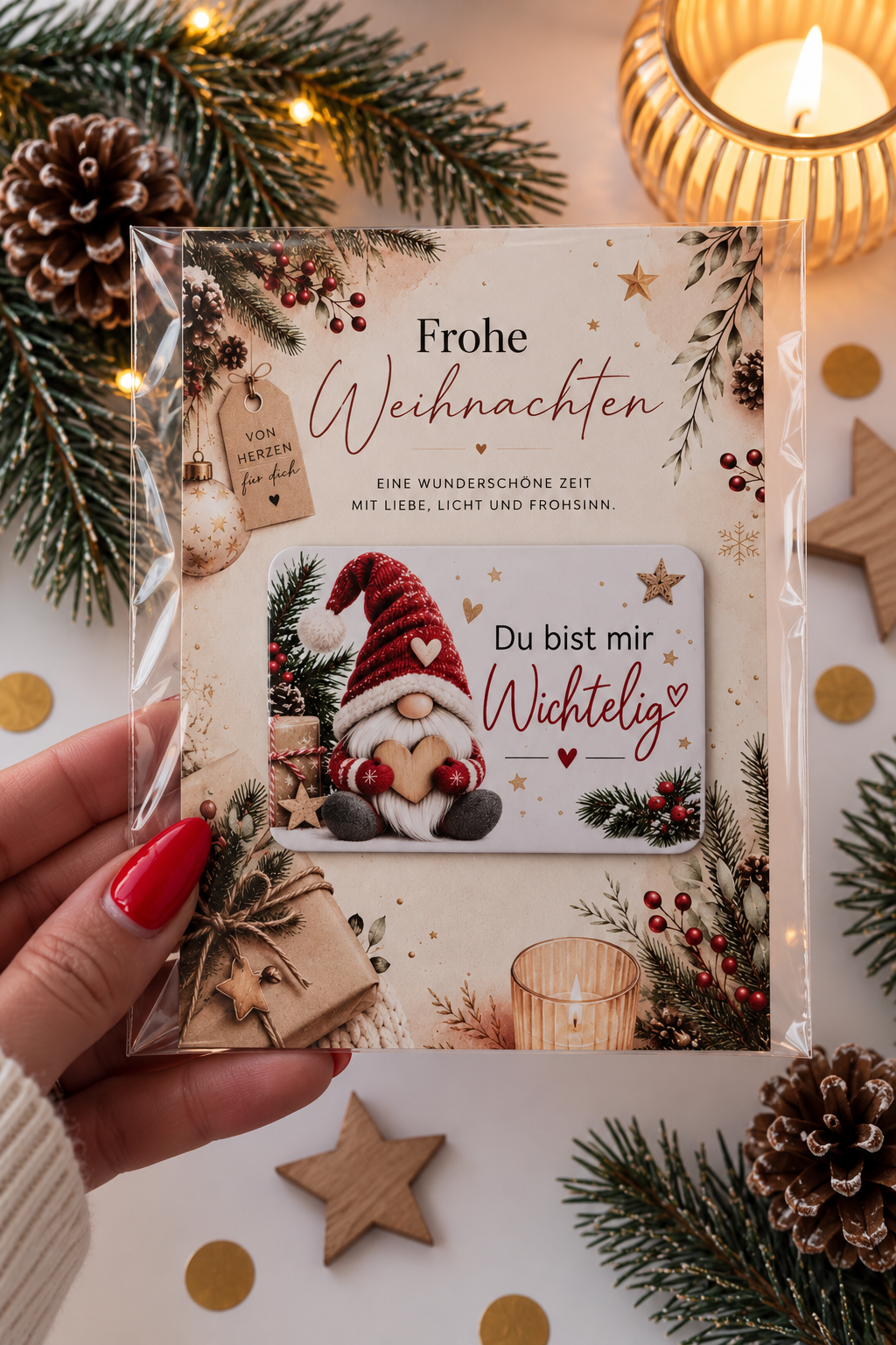 Mitarbeitergeschenk Weihnachten Wichtelkarte