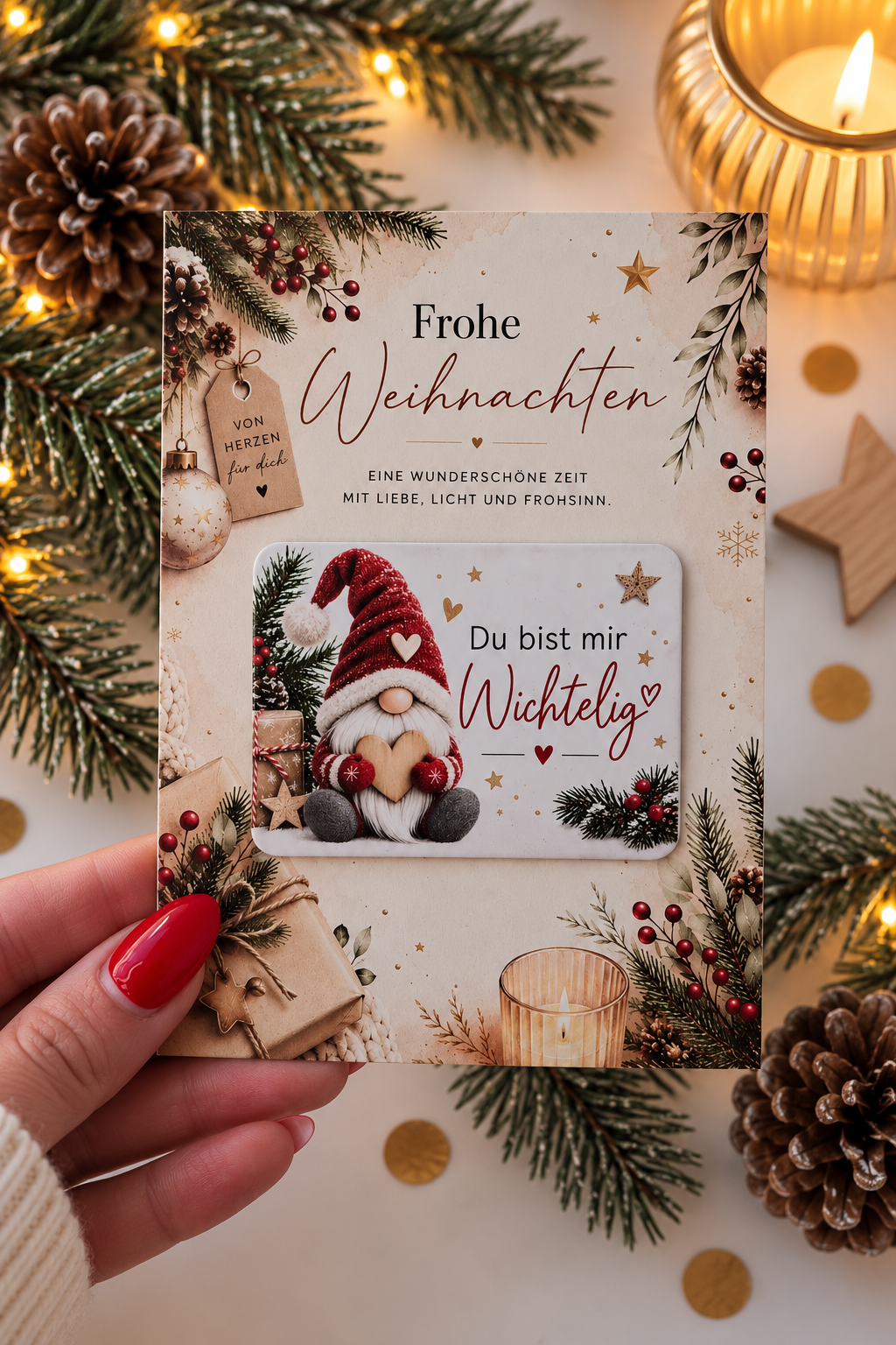 Weihnachtskarte Wichtel für das Team