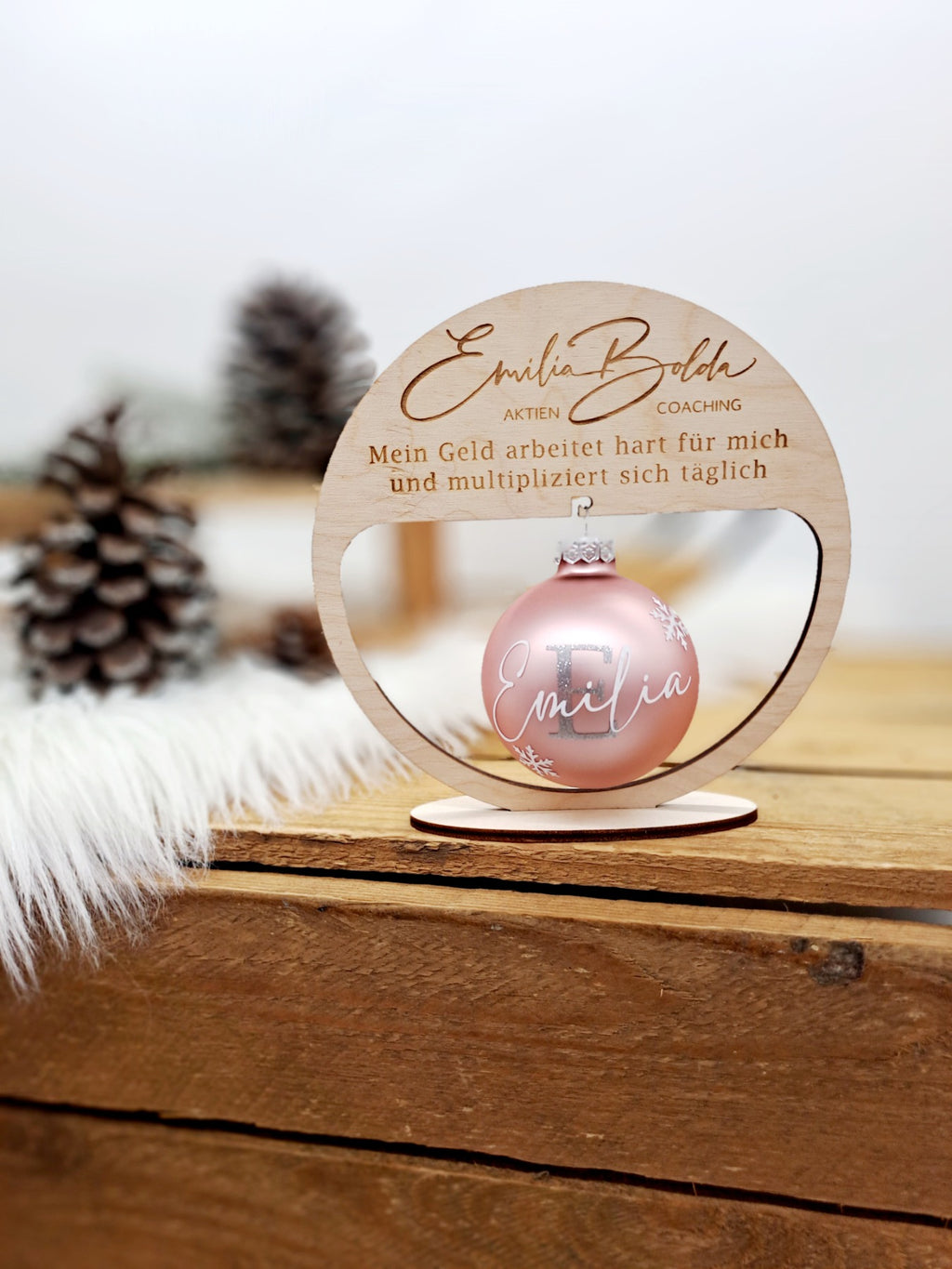 Kugelhalter mit Logo für personalisierte Weihnachtskugel