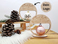Personalisiertes Mitarbeitergeschenk Weihnachten – Kugelhalter mit Logo