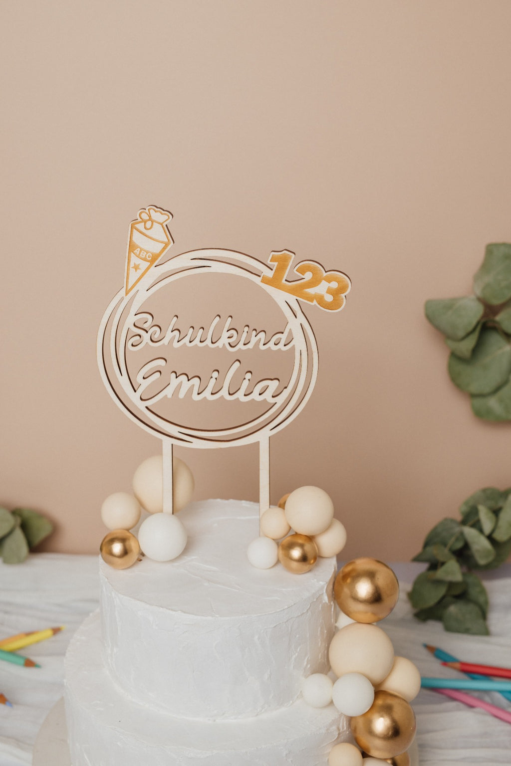 Personalisierter Caketopper zur Einschulung – Produktbild 1