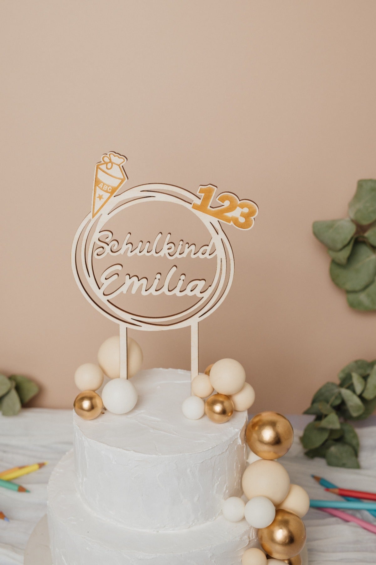 Personalisierter Caketopper zur Einschulung – Produktbild 1