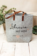 Personalisierter Filzshopper als Abschiedsgeschenk für Lehrerin – Produktbild 1
