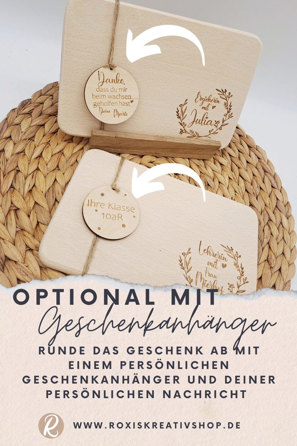 Personalisiertes Holzbrett für Lehrerin oder Erzieherin – Produktbild 7