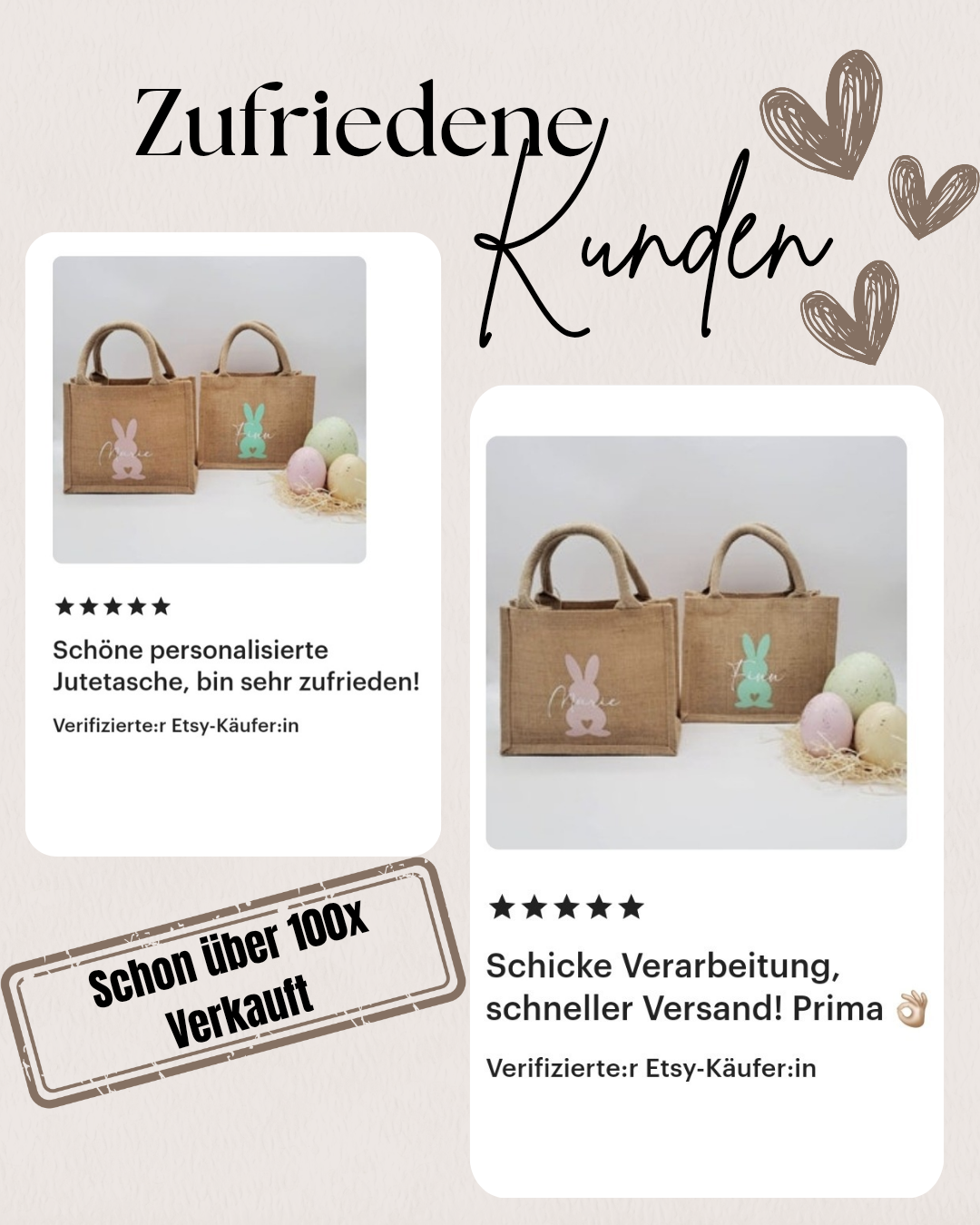 Personalisiertes Osterkörbchen aus Jute mit Namen – Produktbild 3