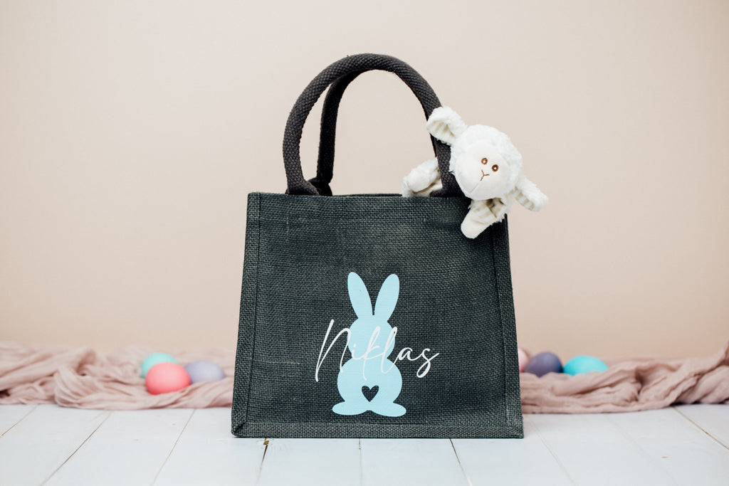 Personalisiertes Osterkörbchen aus Jute mit Namen – Produktbild 6